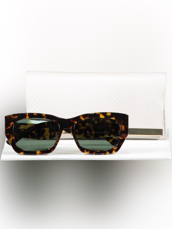 Jimmy Choo Accessories - New. Jimmy Choo - Cami - Dark Havana
Sunglasses with Green JC Emblem
